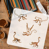 Monkey & Palmtree Pattern Drawing Painting Stencils