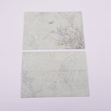 Paper Envelope, Rectangle with Flower Pattern, Aqua, 12.3x17.5x0.06cm, about 10pcs/bag, 2bags/set