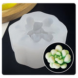 Succulent Plants Shape Fondant Molds, Food Grade Silicone Molds, For DIY Cake Decoration, Candle, Chocolate, Candy, UV Resin & Epoxy Resin Craft Making, White, 58x55x30mm, 10pcs/set