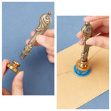 Zinc Alloy Handle, for Wax Seal Stamp, Wedding Invitations Making, Antique Bronze, 9.1x2x1.3cm