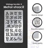 Retro Stainless Steel Metal Cutting Dies Stencils, for DIY Scrapbooking/Photo Album, Decorative Embossing DIY Paper Card, Matte Stainless Steel Color, Letter, 177x101x0.5mm