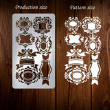 Retro Stainless Steel Metal Cutting Dies Stencils, for DIY Scrapbooking/Photo Album, Decorative Embossing DIY Paper Card, Matte Stainless Steel Color, Mixed Shapes, 177x101x0.5mm