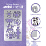 Retro Stainless Steel Metal Cutting Dies Stencils, for DIY Scrapbooking/Photo Album, Decorative Embossing DIY Paper Card, Matte Stainless Steel Color, Mixed Shapes, 177x101x0.5mm