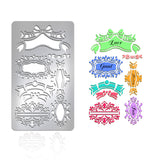 Retro Stainless Steel Metal Cutting Dies Stencils, for DIY Scrapbooking/Photo Album, Decorative Embossing DIY Paper Card, Matte Stainless Steel Color, Mixed Shapes, 177x101x0.5mm