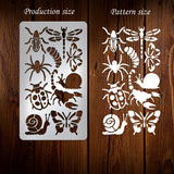 Retro Stainless Steel Metal Cutting Dies Stencils, for DIY Scrapbooking/Photo Album, Decorative Embossing DIY Paper Card, Matte Stainless Steel Color, Insects, 177x101x0.5mm