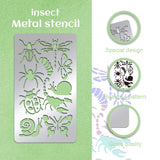 Retro Stainless Steel Metal Cutting Dies Stencils, for DIY Scrapbooking/Photo Album, Decorative Embossing DIY Paper Card, Matte Stainless Steel Color, Insects, 177x101x0.5mm