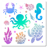 Sea Animals Drawing Painting Stencils