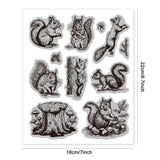 Rubber Clear Stamps, for Card Making Decoration DIY Scrapbooking, Squirrel, 22x18x0.8cm