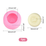 DIY Soap Silicone Molds, Column with Footprint Pattern, Hot Pink<P>Size: about 3.23 inch(82mm) in diameter, 1.46 inch(37mm) thick, 1.85 inch(47mm) inner diameter.