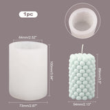 1Pc Candle Molds for Candle Making,DIY Candle Silicone Molds 73x100mm Column with Flower Candle Mould White Resin Casting Molds for Party Home Dinner Decor Accessories