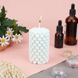 1Pc Candle Molds for Candle Making,DIY Candle Silicone Molds 73x100mm Column with Flower Candle Mould White Resin Casting Molds for Party Home Dinner Decor Accessories