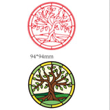 Carbon Steel Cutting Dies Stencils, for DIY Scrapbooking, Photo Album, Decorative Embossing, Paper Card, Matte Platinum Color, Tree of Life Pattern, 9.4x0.08cm