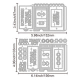 Carbon Steel Cutting Dies Stencils, for DIY Scrapbooking, Photo Album, Decorative Embossing Paper Card, Greeting Card Mold, Mixed Shapes, 152~156x87~103x0.8mm, 2pcs/set