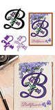 Flower Letter B Carbon Steel Cutting Dies Stencils, for DIY Scrapbooking, Photo Album, Decorative Embossing Paper Card, Greeting Card Mold, 77~98x100~106x0.8mm, 2pcs/set