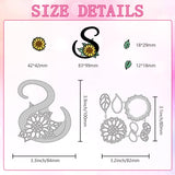 Flower Letter S Carbon Steel Cutting Dies Stencils, for DIY Scrapbooking, Photo Album, Decorative Embossing Paper Card, Greeting Card Mold, 80~100x82~84x0.8mm, 2pcs/set