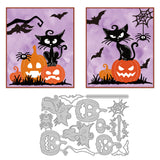 Halloween Pumpkin & Cat Carbon Steel Cutting Dies Stencils, for DIY Scrapbooking, Photo Album, Decorative Embossing Paper Card, Greeting Card Mold, 109x159x0.8mm