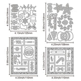 Christmas Theme Carbon Steel Cutting Dies Stencils, for DIY Scrapbooking, Photo Album, Decorative Embossing Paper Card, Greeting Card Mold, Mixed Shapes, 104~154x105~110x0.8mm, 4pcs/set