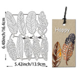 Feather Carbon Steel Cutting Dies Stencils, for DIY Scrapbooking, Photo Album, Decorative Embossing Paper Card, Greeting Card Mold, 139x164x0.8mm