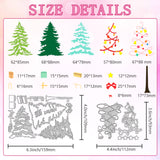 Christmas Tree Carbon Steel Cutting Dies Stencils, for DIY Scrapbooking, Photo Album, Decorative Embossing Paper Card, Greeting Card Mold, 93~109x112~159x0.8mm, 2pcs/set