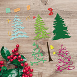 Christmas Tree Carbon Steel Cutting Dies Stencils, for DIY Scrapbooking, Photo Album, Decorative Embossing Paper Card, Greeting Card Mold, 93~109x112~159x0.8mm, 2pcs/set