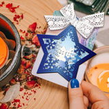 Christmas Star Carbon Steel Cutting Dies Stencils, for DIY Scrapbooking, Photo Album, Decorative Embossing Paper Card, Greeting Card Mold, 67~91x129~143x0.8mm, 3pcs/set