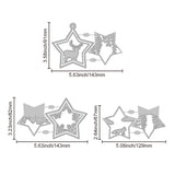 Christmas Star Carbon Steel Cutting Dies Stencils, for DIY Scrapbooking, Photo Album, Decorative Embossing Paper Card, Greeting Card Mold, 67~91x129~143x0.8mm, 3pcs/set