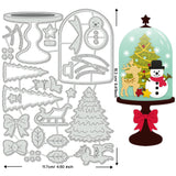 Christmas Glass Dome Theme Carbon Steel Cutting Dies Stencils, for DIY Scrapbooking, Photo Album, Decorative Embossing Paper Card, Greeting Card Mold, Snowman, 163x117x0.8mm