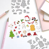 Christmas Theme Carbon Steel Cutting Dies Stencils, for DIY Scrapbooking, Photo Album, Decorative Embossing Paper Card, Greeting Card Mold, Santa Claus, 96~102x112~131x0.8mm, 2pcs/set