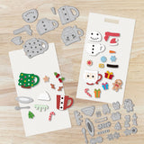 Christmas Theme Carbon Steel Cutting Dies Stencils, for DIY Scrapbooking, Photo Album, Decorative Embossing Paper Card, Greeting Card Mold, Tableware, 94~107x118~135x0.8mm, 2pcs/set