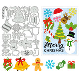 Christmas Theme Carbon Steel Cutting Dies Stencils, for DIY Scrapbooking, Photo Album, Decorative Embossing Paper Card, Greeting Card Mold, Mixed Shapes, 163x124x0.8mm