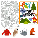 Winter Forest Theme Carbon Steel Cutting Dies Stencils, for DIY Scrapbooking, Photo Album, Decorative Embossing Paper Card, Greeting Card Mold, Mixed Shapes, 162x108x0.8mm