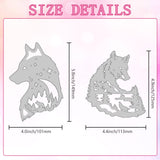 Wolf Carbon Steel Cutting Dies Stencils, for DIY Scrapbooking, Photo Album, Decorative Embossing Paper Card, Greeting Card Mold, Wolf, 125~149x101~113x0.8mm, 2pcs/set