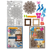 Flower & Butterfly Carbon Steel Cutting Dies Stencils, for DIY Scrapbooking, Photo Album, Decorative Embossing Paper Card, Greeting Card Mold, Flower, 182x113x0.8mm