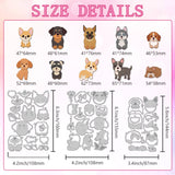 Dog Carbon Steel Cutting Dies Stencils, for DIY Scrapbooking, Photo Album, Decorative Embossing Paper Card, Greeting Card Mold, 144~160x87~108x0.8mm, 3pcs/set