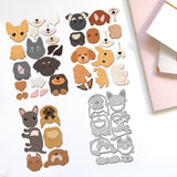 Dog Carbon Steel Cutting Dies Stencils, for DIY Scrapbooking, Photo Album, Decorative Embossing Paper Card, Greeting Card Mold, 144~160x87~108x0.8mm, 3pcs/set