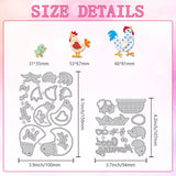 Rooster Carbon Steel Cutting Dies Stencils, for DIY Scrapbooking, Photo Album, Decorative Embossing Paper Card, 100~107x94~156x0.8mm, 2pcs/set