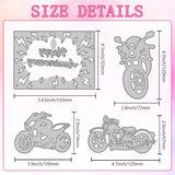 Motorcycle Carbon Steel Cutting Dies Stencils, for DIY Scrapbooking, Photo Album, Decorative Embossing Paper Card, Vehicle, 67~120x72~143x0.8mm, 4pcs/set