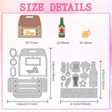 Beer Storage Box Carbon Steel Cutting Dies Stencils, for DIY Scrapbooking, Photo Album, Decorative Embossing Paper Card, 102~138x103~111x0.8mm, 2pcs/set