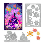 Amusement Park Theme Carbon Steel Cutting Dies Stencils, for DIY Scrapbooking, Photo Album, Decorative Embossing Paper Card, Castle, 83~102x154x0.8mm, 3pcs/set