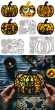 Halloween Pumpkin Carbon Steel Cutting Dies Stencils, for DIY Scrapbooking, Photo Album, Decorative Embossing Paper Card, 94~110x113~159x0.8mm,  3pcs/set