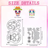 Cinco de Mayo Carbon Steel Cutting Dies Stencils, for DIY Scrapbooking, Photo Album, Decorative Embossing Paper Card, Sugar Skull, 81~94x104~157x0.8mm, 2pcs/set