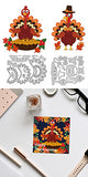 Thanksgiving Day Turkey Carbon Steel Cutting Dies Stencils, for DIY Scrapbooking, Photo Album, Decorative Embossing Paper Card, Food, 125~147x108x0.8mm, 2pcs/set