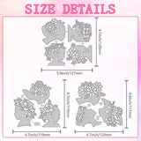 Flower Girls Carbon Steel Cutting Dies Stencils, for DIY Scrapbooking, Photo Album, Decorative Embossing Paper Card, 117~120x119~127x0.8mm, 3pcs/set