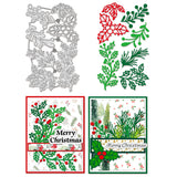 Christmas Theme Carbon Steel Cutting Dies Stencils, for DIY Scrapbooking, Photo Album, Decorative Embossing Paper Card, Holly Leaves, 185x111x0.8mm