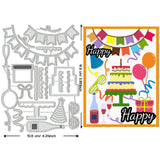 Party Theme Carbon Steel Cutting Dies Stencils, for DIY Scrapbooking, Photo Album, Decorative Embossing Paper Card, Mixed Shapes, 149x108x0.8mm