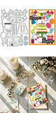 Party Theme Carbon Steel Cutting Dies Stencils, for DIY Scrapbooking, Photo Album, Decorative Embossing Paper Card, Mixed Shapes, 149x108x0.8mm