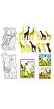 Giraffe Carbon Steel Cutting Dies Stencils, for DIY Scrapbooking, Photo Album, Decorative Embossing Paper Card, Giraffe, 159~189x112~115x0.8mm, 2pcs/set