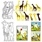 Giraffe Carbon Steel Cutting Dies Stencils, for DIY Scrapbooking, Photo Album, Decorative Embossing Paper Card, Giraffe, 159~189x112~115x0.8mm, 2pcs/set