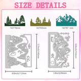 Mountain Carbon Steel Cutting Dies Stencils, for DIY Scrapbooking, Photo Album, Decorative Embossing Paper Card, 96~112x145~153x0.8mm, 2pcs/set