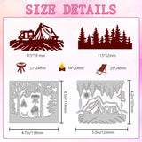 Forest Camping Theme Carbon Steel Cutting Dies Stencils, for DIY Scrapbooking, Photo Album, Decorative Embossing Paper Card, Tree, 107~114x119~126x0.8mm, 2pcs/set